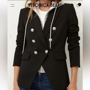 Veronica Beard Miller Dickey Jacket Size 8 Black *hooded Dickey NOT included*